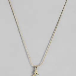 Estele Gold-Plated A-Alphabet Charm Pendant With Chain-50