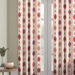 ROMEE Beige & Orange Single Room Darkening Door Curtain-image-97