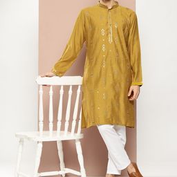 See Designs Men Embroidered Sequinned Kurta with Pyjamas-image-80