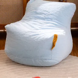 THREADVIBE LIVING Sky Blue Lounger Bean Bag With Beans-picture-10
