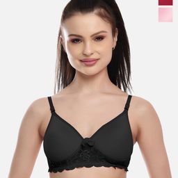 FIMS 3 Pink & Maroon Floral Lightly Padded Everyday bra-image-94