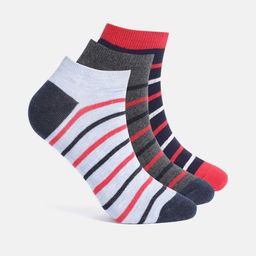 Mast & Harbour Men Pack Of 3 Striped Ankle Length Socks-image-1