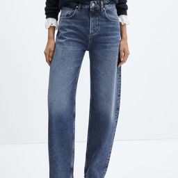 MANGO Women High-Rise Balloon Pure Cotton Light Fade Jeans-image-83