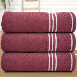 Athom Living Mauve 3 Pieces Cotton 380 GSM Bath Towels-image-72