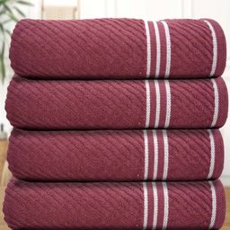 Athom Living Mauve 4 Pieces Cotton 380 GSM Bath Towels-image-68