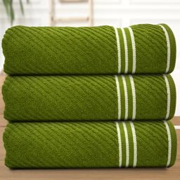 Athom Living Green 3 Pieces Cotton 380 GSM Bath Towels-image-96