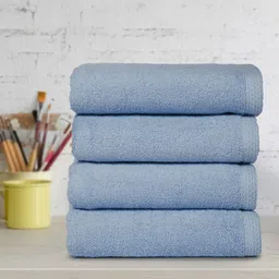 DREAM WEAVERZ Blue 4 Pieces Cotton 550 GSM Hand Towels-image-28