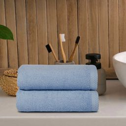 DREAM WEAVERZ Blue 2 Pieces Cotton 550 GSM Hand Towels-image-27