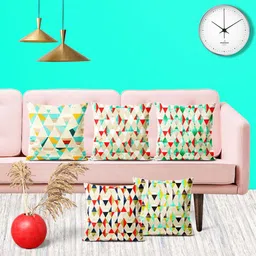 ArtzFolio Multicoloured Set of 5 Square Cushion Covers-image-79
