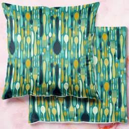 ArtzFolio Multicoloured Set of 2 Square Cushion Covers-42