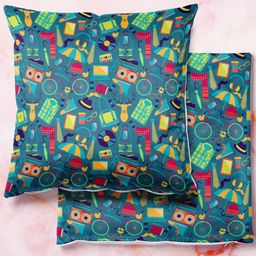 ArtzFolio Multicoloured Set of 2 Square Cushion Covers-16