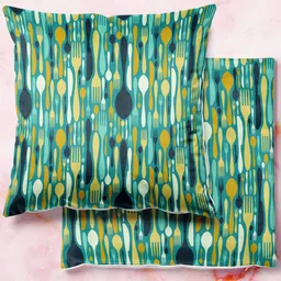 ArtzFolio Multicoloured Set of 2 Square Cushion Covers-30