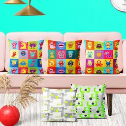ArtzFolio Multicoloured Set of 5 Square Cushion Covers-picture-9
