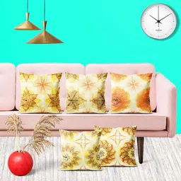 ArtzFolio Multicoloured Set of 5 Square Cushion Covers-95