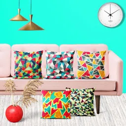 ArtzFolio Multicoloured Set of 5 Square Cushion Covers-image-89