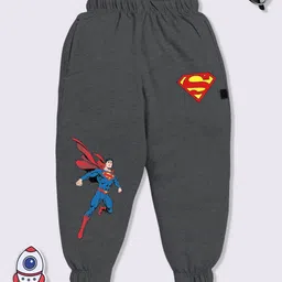 YK X Minute Mirth Boys Superman Printed Cotton Joggers-19