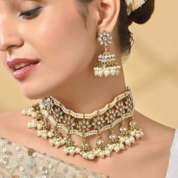 Fida Gold Plated Stones Studded & Beaded Jewellery Set-image-70