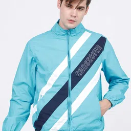 LOCOMOTIVE Men Blue White Colourblocked Sporty Jacket-picture-46