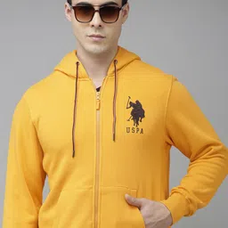 U S Polo Assn Men Yellow Long Sleeves Hooded Sweatshirt-image-24