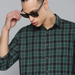 Flying Machine Men Tartan Checked Long Sleeves Casual Shirt-picture-47