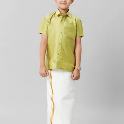 Ramraj Boys Shirt Collar Shirt  With Adjustable Veshti-picture-29