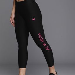 HRX By Hrithik Roshan Typography Printed Skinny Fit Rapid-Dry Cropped Training Tights-26