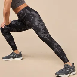 CULT Women's Black Printed Train All Day COMFlex Tights-image-86