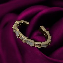 DressBerry Women Gold-Plated CZ Adjustable Finger Ring-image-19
