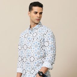 Mr Bowerbird Premium Tailored Fit Printed Casual Shirt-image-45