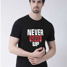 Friskers Men Black Typography Printed Applique T-shirt-image-99