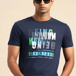 Being Human Typography Printed Pure Cotton Slim Fit T-shirt-image-19