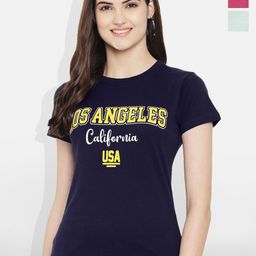Fabflee Women Multicoloured 4 Printed Applique T-shirt-image-74