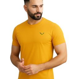 TREERANGA Men Solid Round Neck Cotton Slim Fit T-shirt-image-75