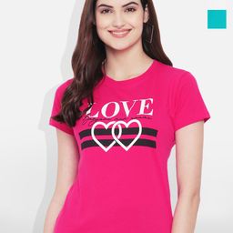 Fabflee Women Multicoloured 3 Printed Applique T-shirt-image-88