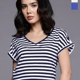 NEXT Pack Of 3 V-Neck Extended Sleeves Pure Cotton T-shirt-image-34