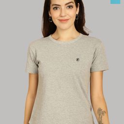 Friskers Women Grey & Turquoise Blue 2 Slim Fit T-shirt-image-80