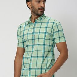 Mufti Slim Fit Tartan Checked Pure Cotton Casual Shirt-picture-27