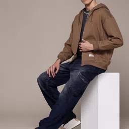 The Roadster Lifestyle Co. Hooded Relaxed Front-Open Sweatshirt-image-46
