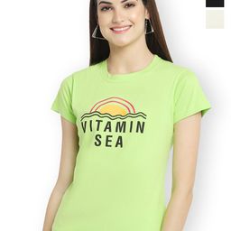 Fabflee Women Multicoloured 3 Printed Applique T-shirt-picture-44