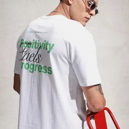 WROGN Pure Cotton Typography Printed Oversized T-shirt-image-28
