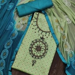KALINI Embroidered Pure Cotton Unstitched Dress Material-43