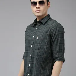 U.S. Polo Assn. Tailored Fit Checked Pure Cotton Casual Shirt-picture-3