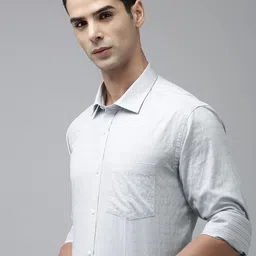 Park Avenue Men Slim Fit Textured Pure Cotton Formal Shirt-picture-19