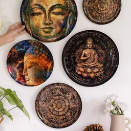 RITUALISTIC Set of 5 Nirvana Home Decorative Wall Plates-picture-36