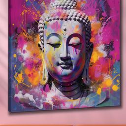 Myntra Elegant Homes Pink & Blue Religious Canvas Wall Art-image-93