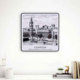 Home Centre Aura City Black & Grey London Printed Rectangular MDF Wall Photo Frames-49