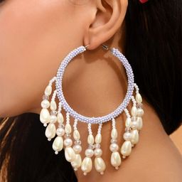EVERSTYLISH Sanjoya Pearls & Beads Embroidered Earrings-image-76