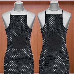 Kuber Industries Pack of 2 Black Printed Cotton Aprons-7