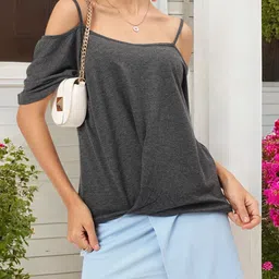 DressBerry Effortless Ease Cold-Shoulder Edition Top-image-51