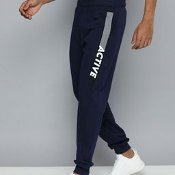 HRX by Hrithik Roshan Men Navy Blue Pure Cotton Solid Joggers-image-33